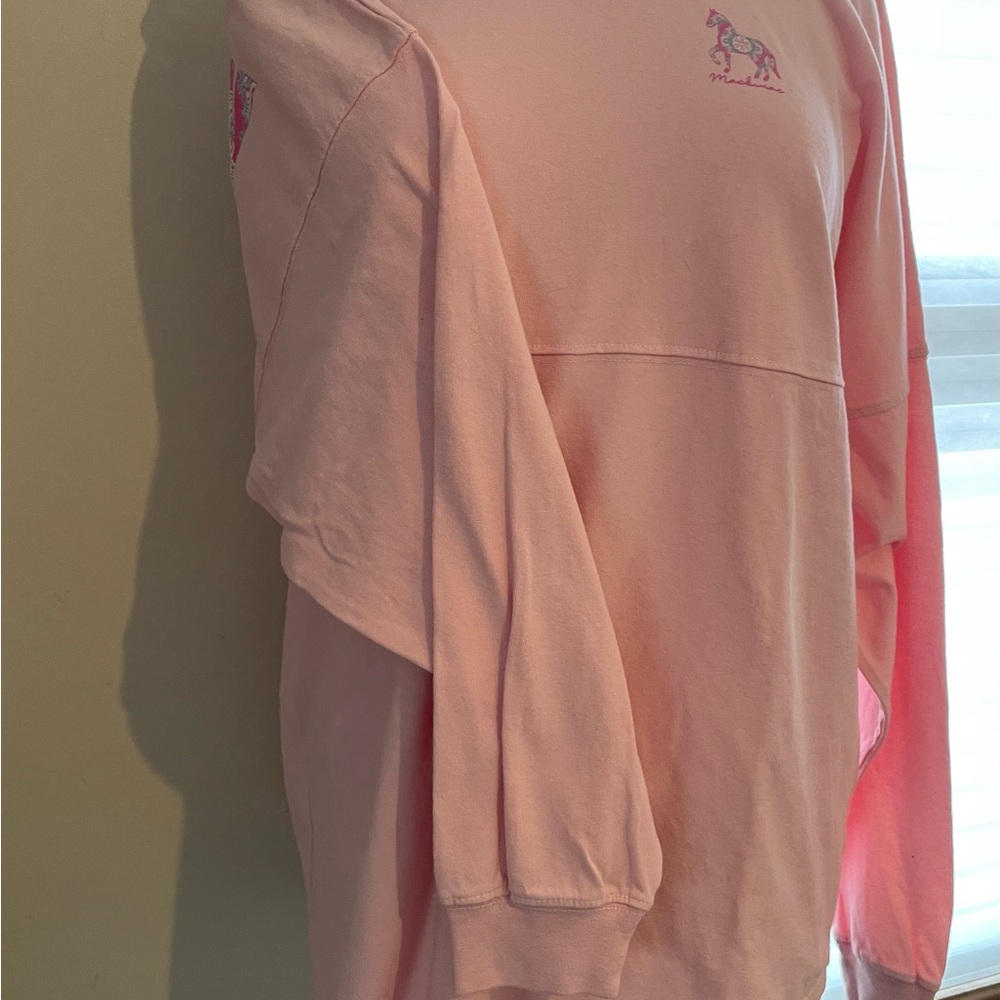 Pink Sweatshirt with Embroidered Detail